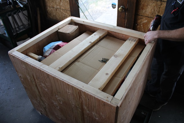 Frame on inside to support top panel